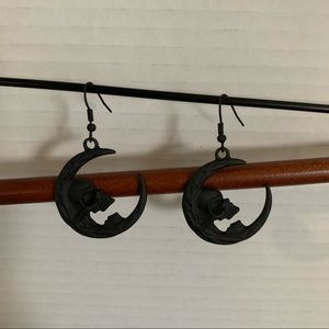 Moon skeleton earrings